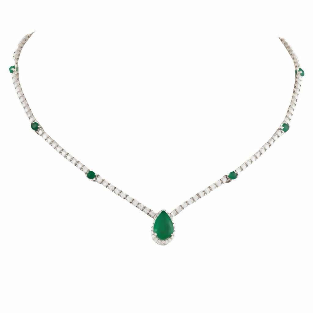 EMERALD PEAR LINE NECKLACE