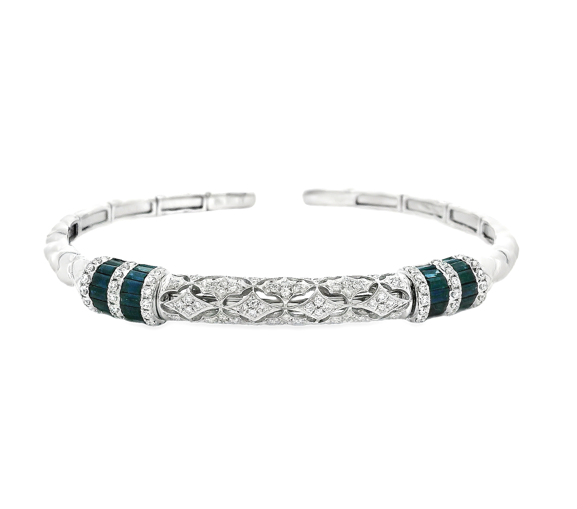 CLASSIC SAPPHIRE AND DIAMOND CUFF